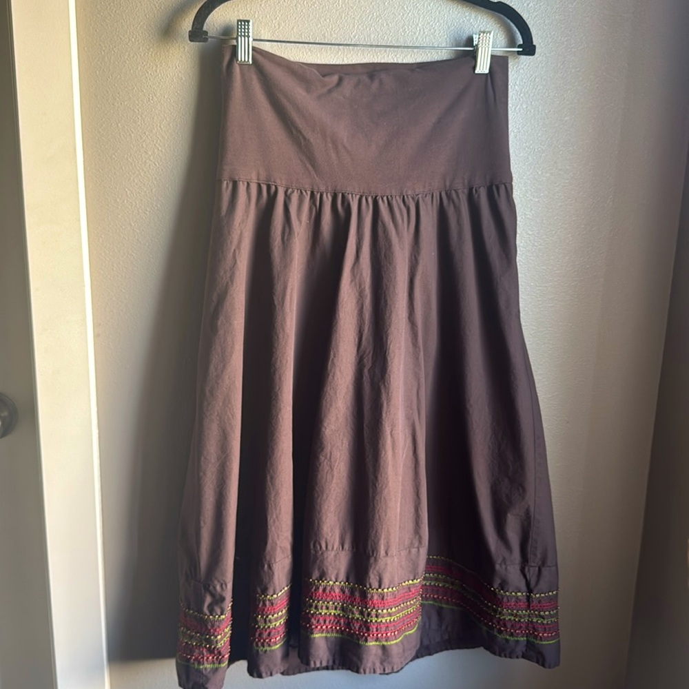 Y2K Old Navy Beaded Skirt, Brown, Size Small.